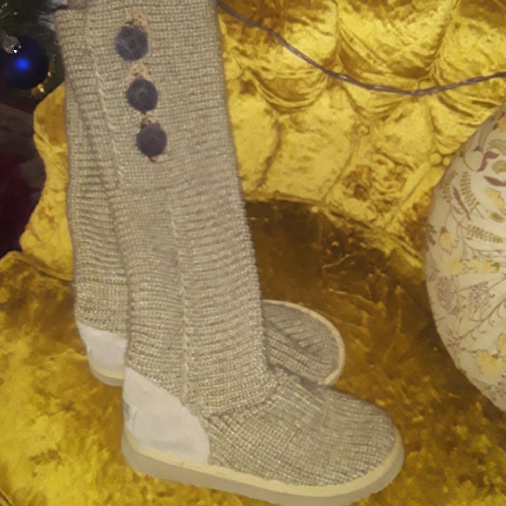 Ugg Cardi knee-high 3 button sweater boots
